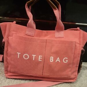 Ribbed Pink Tote Bag